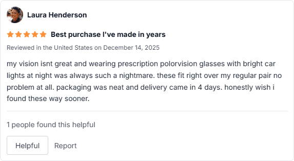 PolorVision Driving Glasses amazon review